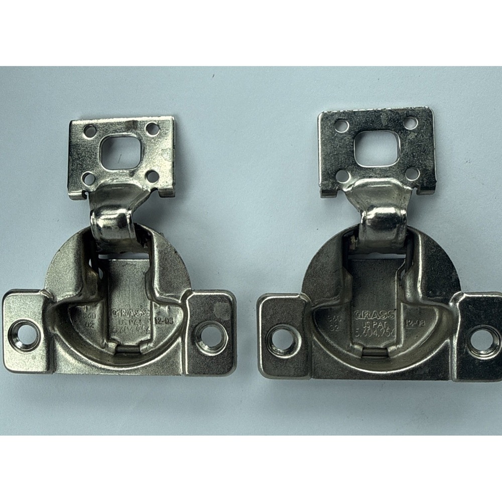 GRASS 860-02 Nickel Face Frame Hinge w/ 860-047 mount plate Self Closing- 2 sets